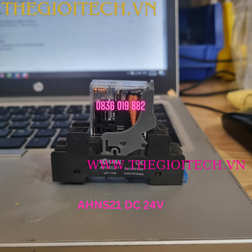 Rơ le AHN22324 DC24V Panasonic 8 chân + đế AHNS21 , coil 24Vdc, tương tự  RJ2S-CL-D24 - Relay lẻ