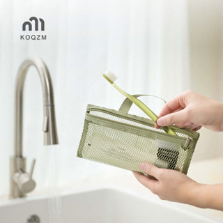   Koqzm  Túi đựng đồ đi biển bằng lưới Nylon du lịch Bàn chải trang điểm di động Bàn chải đánh răng Túi đựng kem đánh răng Hộp đựng phụ kiện phòng tắm  mới  