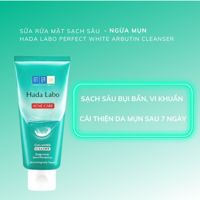 Sữa rửa mặt Hada Labo Dưỡng Trắng, Giảm Mụn Hadalabo 80g