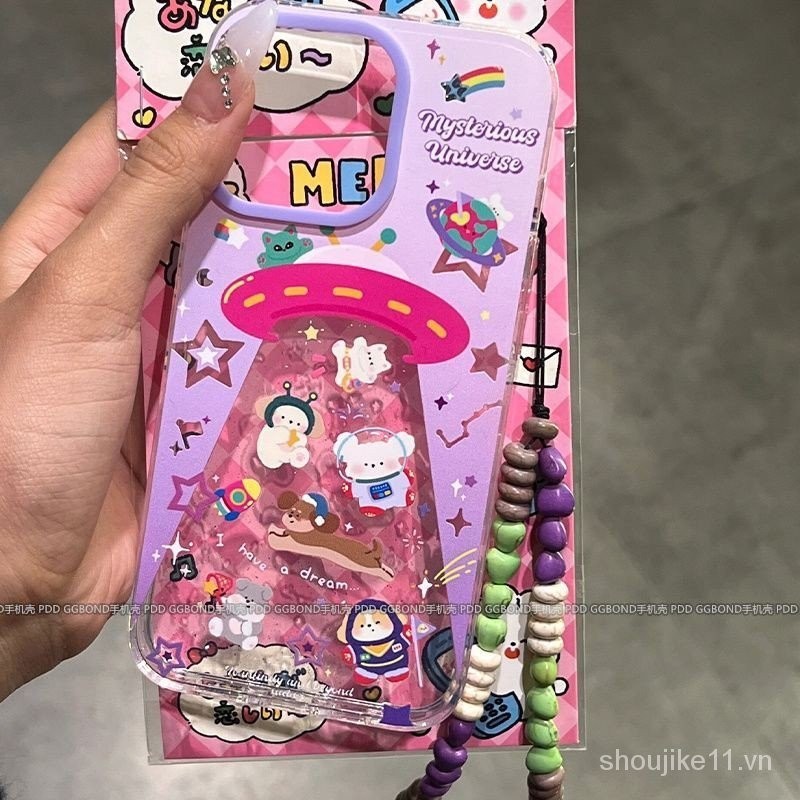 Ốp Điện Thoại Purple Planet Animal iPhone15 / 14promax xr Dễ Thương 13 / 12 / 11 Ốp Mềm xs Trong Suố