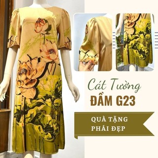 Đầm trung niên nữ sang trọng mùa hè quà tặng bà, tặng mẹ G23 - Thời trang Cát Tường