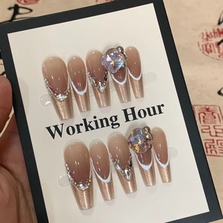 Đùi Tóc Thô  Miếng Dán Móng Tay Tay Làm Móng Tay Đeo Đầu Móng Tay Mùa Xuân Hè Tính Khí Nhập Lux