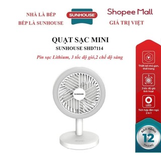 Quạt sạc mini sunhouse shd7114