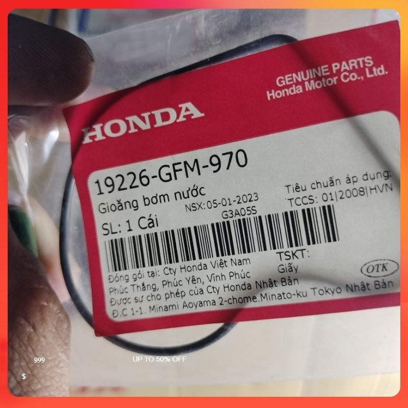 Gioăng bơm nước LEAD cũ. (19226GFM970) ( Chính Hãng )