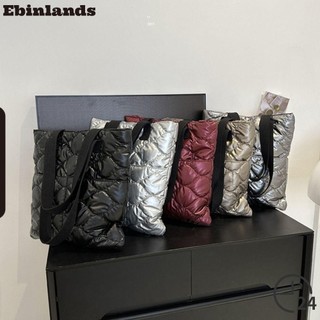 Túi Tote EBINLANDS, Túi Đeo Vai Có Đệm Cotton, Túi Xách Dung Tích Lớn Màu Trơn Thời Trang Nữ Bé Gái