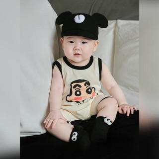Bộ áo liền quần bé trai hoạt hình không tay bodysuit quần áo bé gái