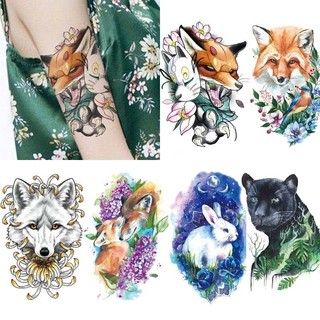 Tay Tay Lâu Dài Hình Xăm Miếng Dán Cơ Thể Nghệ Thuật Giả Sói Tạm Thời Chống Thấm Nước 210 * 150 Mm Nam Nữ Hoạt Hình Hình Hình Xăm Động Vật