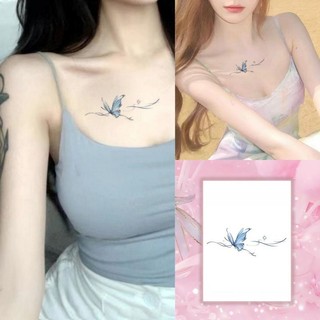 Hình xăm hình bướm đuôi xanh hình xăm cô gái dễ thương hình xăm cánh tay hình xăm chống thấm nước kéo dài trong 7 ngày hình xăm giả tạm thời