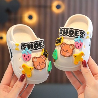 Dép cross cho trẻ em mang trong nhà đế mềm chống trượt đục lỗ cho bé Babyshoes02