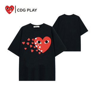 Cdg PLAY Áo thun ngắn tay in chữ ngực có xu hướng mùa hè hoàn toàn mới áo sơ mi đế trắng tối giản dành cho nam và nữ