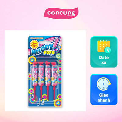 Kẹo Mút Chupa Chups Cây Còi Thổi Hương Dâu (4 Que x 15g)