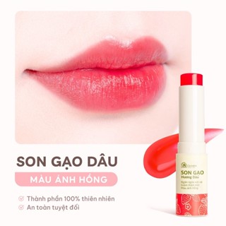 (Thử 5g) Son Dưỡng Môi Có Màu Gạo Hương Dâu Mềm Môi Chống Khô Nẻ Cỏ Mềm 3,6g