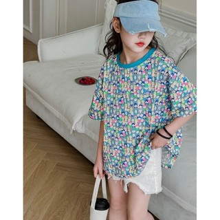 Áo thun cho bé gái ag889 size đại 120-170 in hình nhiều người nhỏ, áo phông cotton trẻ em mùa hè 2024