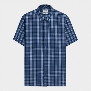Áo sơ mi ngắn tay  ARISTINO màu xanh kẻ trắng - ASS006AZ