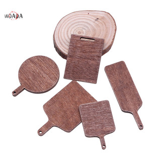 Woada 5 Cái / bộ 1: 12 Nhà Búp Bê Thu Nhỏ Tròn Thớt Vuông Cutg Board Bánh Mì Món Tráng Miệng Ban Mô Hình Trang Trí Nhà Bếp Đồ Chơi VN