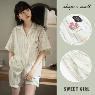 Cùng ngày Giao hàng Bộ đồ ngủ ngắn tay mùa hè Bộ đồ ngủ nữ Bộ đồ ngủ Loungewear