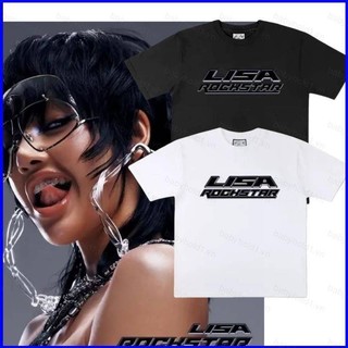 Blackpink Yb Lisa album mới ROCKSTAR Cosplay vải 3D mùa hè Áo thun ngắn tay Top BLACK PINK