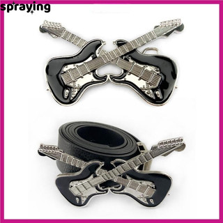 Nắp phun tây cao bồi đàn guitar khóa đen kim loại thả nhân vật liên kết dây nhạc liên kết unisex khóa thắt lưng
