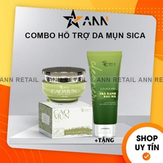 [Chính Hãng] Combo Kem Face Cao Mụn Khổ Qua Diếp Cá + Sữa Rửa Mặt Trà Xanh Rau Má Sica White