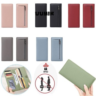 Ví chống trộm RFID, Ví nữ có dây kéo bằng da PU, Khe cắm nhiều thẻ màu trơn Hộp đựng thẻ tín dụng nữ