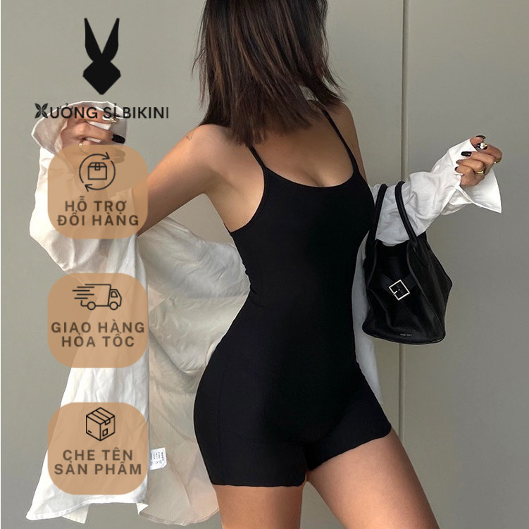 [ĐỒ BƠI LIỀN MẢNH] Bikini liền mảnh 2 DÂY FORM SHORT màu đen năng động | BigBuy360 - bigbuy360.vn