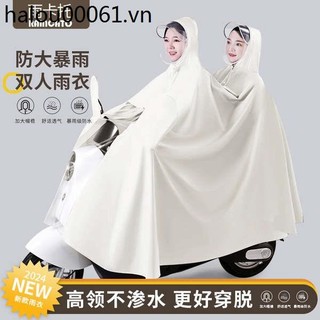 Pin Điện Áo Mưa Ô Tô Đôi 2 Người Nam Nữ Cực Dày Đi Xe Chuyên Dụng Dài Toàn Thân Chống Mưa Poncho