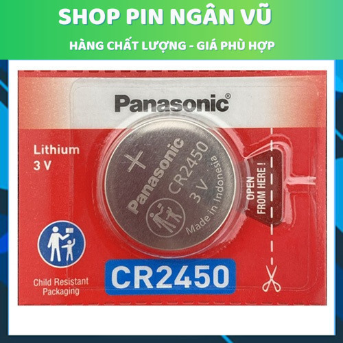 Pin CR2450 Panasonic 2450 3V Hàng Chính Hãng - Vỉ 1 Viên Pin Điều Khiển Ô Tô, Xe Máy