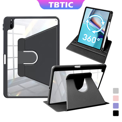 TBTIC Cho Huawei MatePad 11.5S Air 11.5 SE 11 inch 2024 2023 2021 Honor Pad X9 X8 Pro Ốp Lưng Có Bút Chì Giá Đỡ Khe Cắm 360° Vỏ Acrylic xoay cho trẻ em Vỏ trong suốt