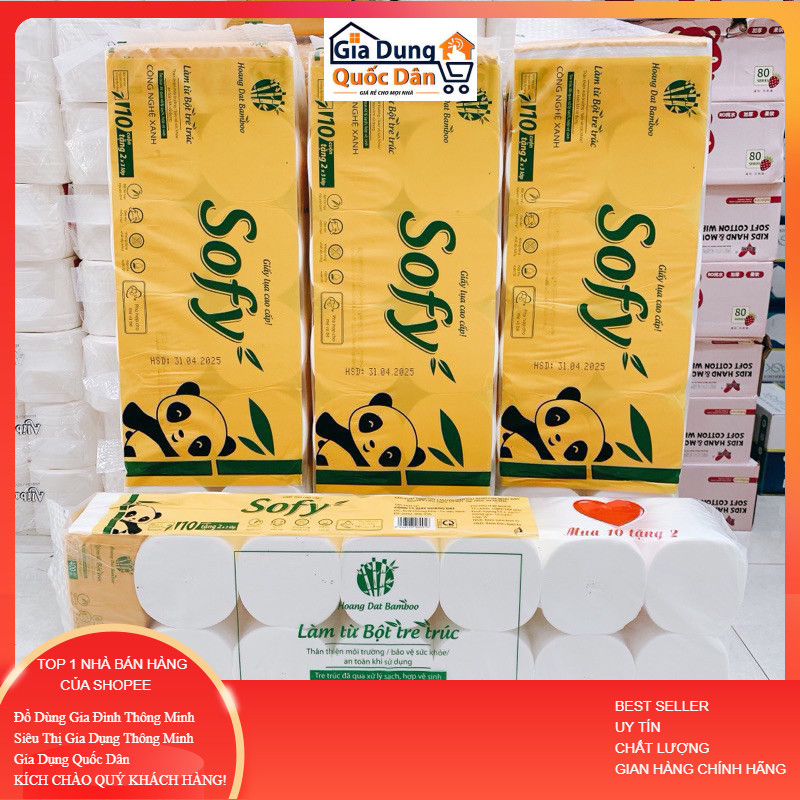 Giấy vệ sinh SOFY, giấy vệ sinh HAMI Sipiao bịch 12 cuộn tặng kèm túi giấy ăn size lớn tiện ích