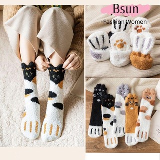 Vớ nhung cashmere dày mềm mại hình bàn chân giữ ấm mùa đông giáng sinh cho giường ngủ/ trượt ván