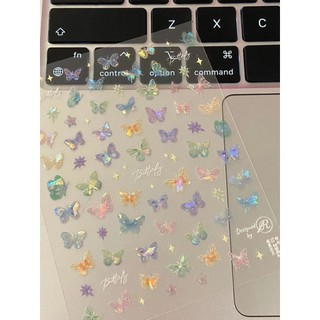 Sticker bướm nhiều màu sắc đáng yêu dễ dàng dán móng