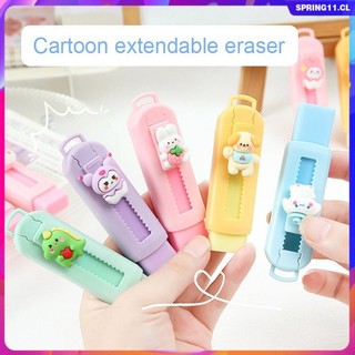 Sanrio Cartoon Push-Pull Eraser, Cinnamoroll Kuromi Pochacco Eraser, Push-Pulll Telescopic Macaron Eraser, 4B Student Exam Eraser