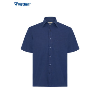 Sơmi ngắn tay lai ngang VIETTIEN SMART CASUAL vải SPUN phom regular - 6S0194NRY/SNHT