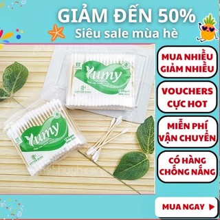 Gói 100 cây tăm bông thân trúc Yumy an toàn môi trường cực tốt