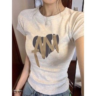 【100% cotton 】Áo baby tee Áo Thun ôm body Áo y2k Áo thun ngắn tay nữ mùa hè phong cách mới Slim-fit Bottoming Top