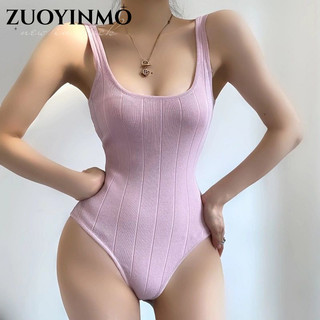 ZUOYINMO bodysuit áo hở lưng áo liền quần độc đáo thông thường nhí nhảnh trendy WCS2440BW3 19Z240507