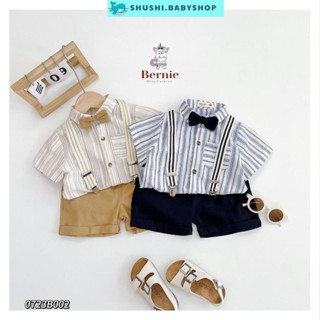 Bộ đồ quần áo set sơ mi công tử 4 món cho bé trai mặc sinh nhật đi chơi đi đám cưới 8đến 25kg SHUSHI