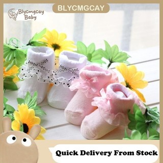 Tất ren Cotton bé gái Tất công chúa bé gái Tất nơ bé gái 0-6 tháng