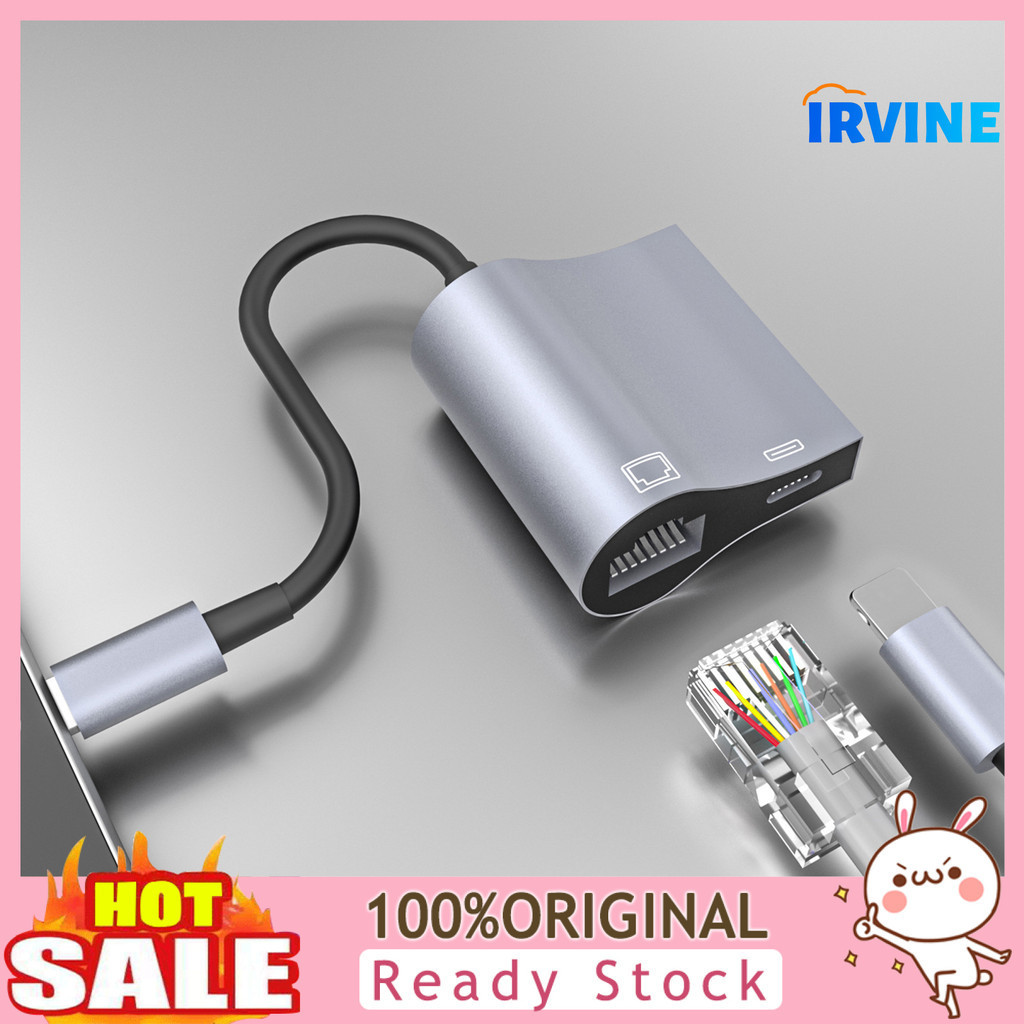 [Ini] Bộ chuyển đổi Lightning-Interface sang RJ45 Bộ chuyển đổi mạng 2 trong 1 Hỗ trợ Bộ chuyển đổi 