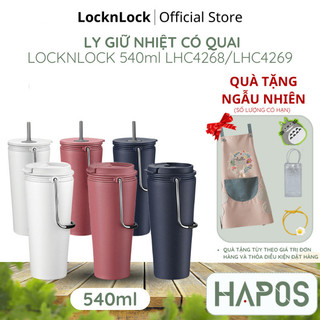 Ly giữ nhiệt LocknLock 540ml có nắp chặn Chính hãng có quai xách tiện lợi LHC4268 LHC4269 - HAPOS MALL OFFICIAL