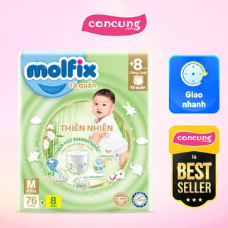 Bỉm tã quần Molfix thiên nhiên size M 6-11kg 76 miếng