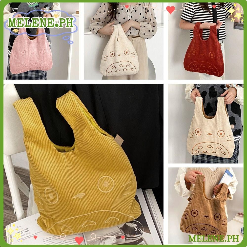 MELENE Hoạt Hình Totoro Dành Cho Nữ Nữ Vải Cotton Vải Cotton Shop Túi Xách Thời Trang
