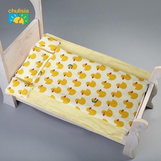 Chulisia 1 / 12 Bộ đồ giường Mini tỷ lệ Bộ đồ giường nhà búp bê Phụ kiện nhà búp bê cho