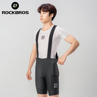 Rockbros Nam Đi Xe Đạp Yếm Quần Short Dây Đeo Có Thể Tháo Rời MTB Xe Đạp Quần Chống Sốc 3D Pritting Thoáng Khí Chống Mồ Hôi Xe Đạp Quần Ngắn Có Túi Bên