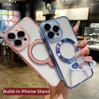 Ốp điện thoại tích hợp trong suốt pha lê cho iPhone 15 14 13 Pro Max Vỏ cứng chống sốc trong suốt cao cấp