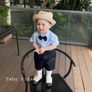  Set bộ công tử thôi nôi đi tiệc chất liệu áo thô hàn kết hợp cùng quần kaki thoáng mát cho bé từ 9-25kg 4002SHB