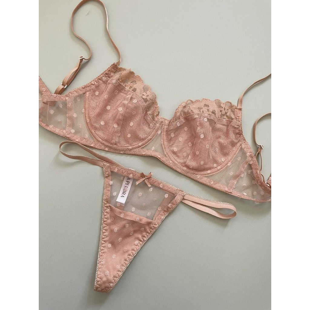 Bộ Đồ Lót Ren Nữ Gợi Cảm B09 LA PERBRA  Áo Ngực Ren Thiết Kế Bralette Có Gọng Có Mút Mỏng | BigBuy360 - bigbuy360.vn