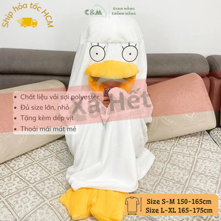 Bộ đồ ngủ hình vịt elizabeth c&m home thú hở mặt thu đông phong cách douyin