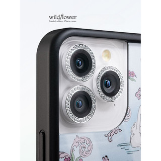 Wildflower kim cương bảo vệ ống kính điện thoại iphone 13 14 15 pro max 14 15 plus miếng dán lấp lánh ống kính máy ảnh phim bảo vệ