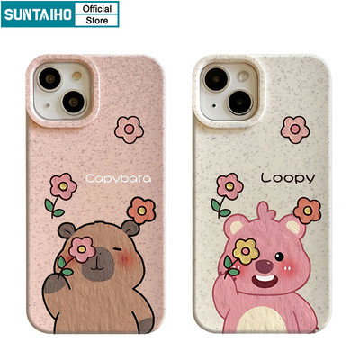 Suntaiho Ốp lưng Iphone Đẹp Thanh Lịch Dễ Thương Vỏ Hoạt Hình Họa Tiết Hoa Động Vật Ốp Điện Thoại Silicone Mềm Cao Cấp Chống Sốc Cho Iphone 15 14 12 13 11 Pro Max IP 7 8 Plus Iphon X Xs XR Xs Max Hàn quốc Ốp Lưng
